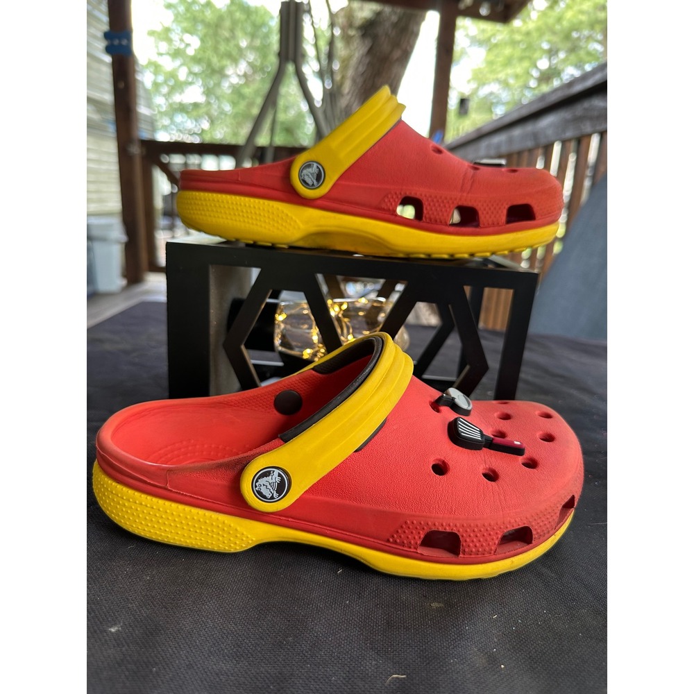 Crocs Classic Clog Orange/Red Yellow Chef Kitchen Jibbitz Men's Size M 5 W 7 - Picture 2 of 7